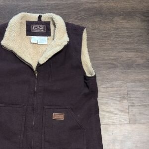 Forge Woman's Size Large (10/12) Purple Denim Vest Insulated